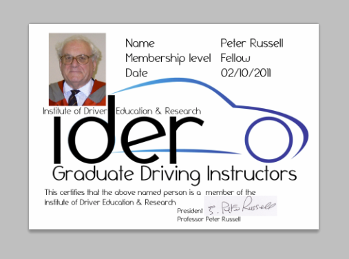 Postcard sized in car certificates